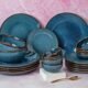 Handcrafted Stoneware Reactive Glaze Ceramic Dinner Set, 20 Piecesset