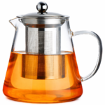 Glass Teapot with Removable Infuser, Lid & Handle – Stovetop Safe Tea Kettle for Loose Leaf Tea, Blooming Tea & Fruit Infused Water (750 ml)